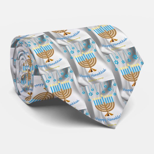 Happy Hanukkah Krawatte (Gerollt)
