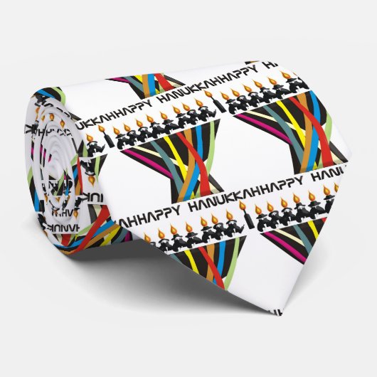 Happy Hanukkah Krawatte (Gerollt)