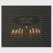 Happy Hanukkah Lamp Menorah Lights Kerze Chanukah Geschenkpapier (Flach)