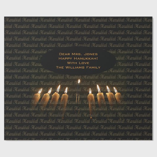 Happy Hanukkah Lamp Menorah Lights Kerze Chanukah Geschenkpapier (Flach)