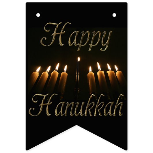 Happy Hanukkah Lamp Menorah Lights Kerzen Party Wimpelkette (Dritte Fahne)