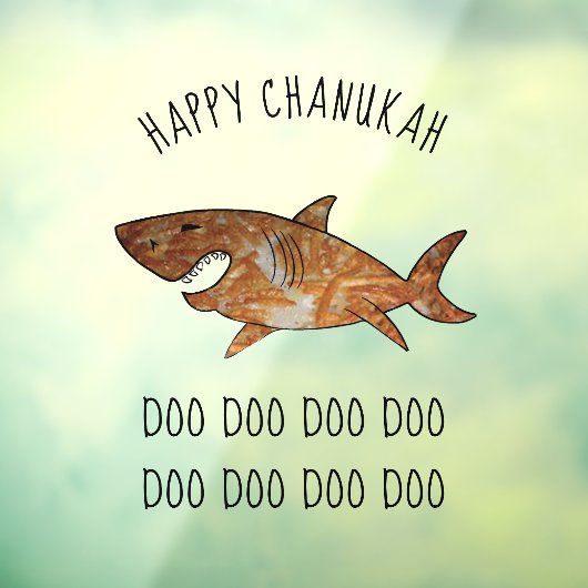 Happy Hanukkah Latke Shark Doo Doo Window Fensteraufkleber (Blatt 3)