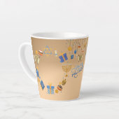 Happy Hanukkah Latte Tasse in Orange (Linke Ecke)