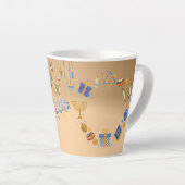 Happy Hanukkah Latte Tasse in Orange (Rechte Ecke)