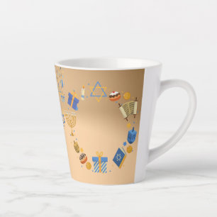 Happy Hanukkah Latte Tasse in Orange