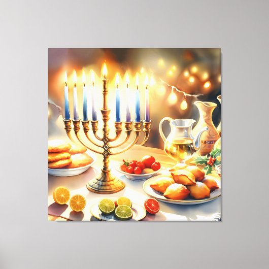 Happy Hanukkah Leinwanddruck (Vorderseite)