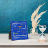 HAPPY HANUKKAH Liebe Joy Peace | HEBREW Custom Blu Fotoplatte (InSitu)