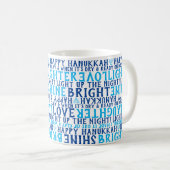 HAPPY HANUKKAH Liebe Light Laughter Typografie Kaffeetasse (VorderseiteRechts)