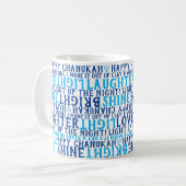 HAPPY HANUKKAH Liebe Light Laughter Typografie Kaffeetasse (Vorderseite Links)
