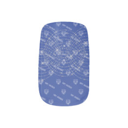 Happy Hanukkah Light Blue Imitats Glitzer Minx Nagelkunst