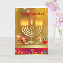 Happy Hanukkah Lights Jüdischer Urlaub Gold