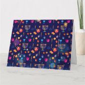 Happy Hanukkah Lights Juwish Holiday Hebrew Karte (Rückseite)