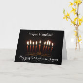 Happy Hanukkah Lit Menorah Karte (Gelbe Blume)
