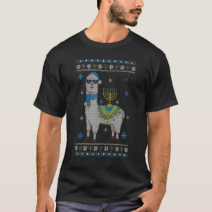Happy Hanukkah Llama Menorah Shirt Niedlich Alpaca