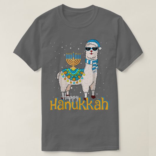 Happy Hanukkah Llama Niedlich Alpaca Chanukah T-Shirt (Design vorne)