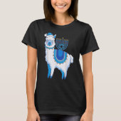 Happy Hanukkah Llamakkah Llama Menorah Alpaca Jewi T-Shirt (Vorderseite)