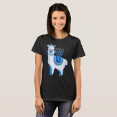 Happy Hanukkah Llamakkah Llama Menorah Alpaca Jewi T-Shirt (Vorne ganz)