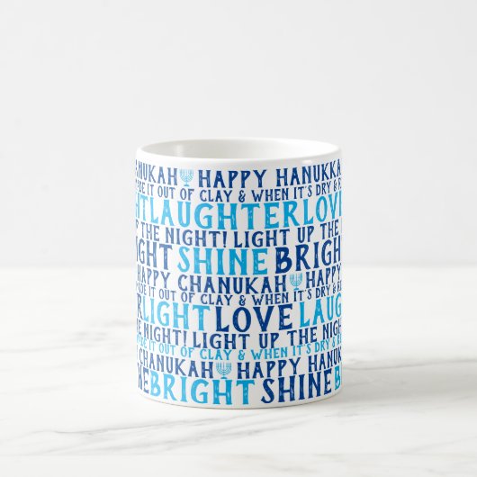 HAPPY HANUKKAH Love Light Laughter Coffee Mug Kaffeetasse (Mittel)