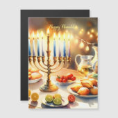 Happy Hanukkah Magneteinladung (Vorne/Hinten)