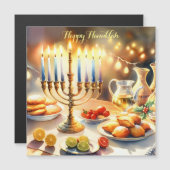 Happy Hanukkah Magnetkarte (Vorne/Hinten)