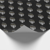 Happy Hanukkah Manora und Star von David Geschenkpapier (Ecke)
