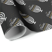 Happy Hanukkah Manora und Star von David Geschenkpapier (Rolleneckpunkt)