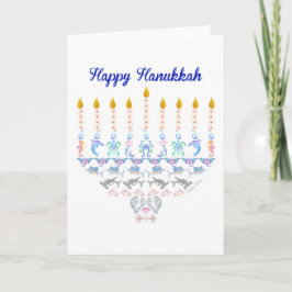 Happy Hanukkah Marine Menorah Feiertagskarte
