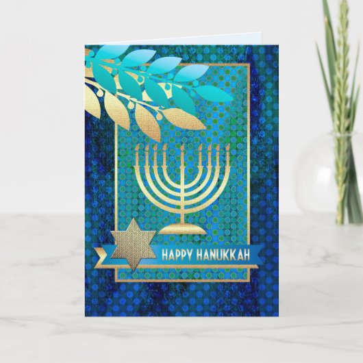 Happy Hanukkah. Maßgeschneiderte Grußkarten Feiertagskarte (Vorderseite)