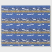 Happy Hanukkah Mazel Tov Blue Gold Sparkle Geschenkpapier (Flach)