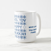 Happy Hanukkah Mazel Tov Star von David Menorah Kaffeetasse (VorderseiteRechts)