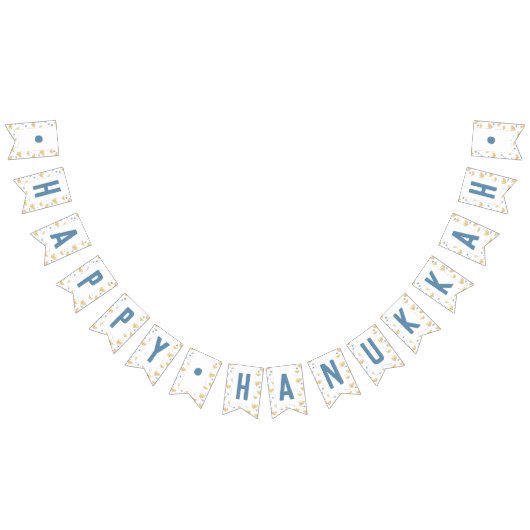 Happy Hanukkah & Mehorah + Star von David Pattern Wimpelkette (Alle)