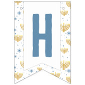 Happy Hanukkah & Mehorah + Star von David Pattern Wimpelkette (Zweite Fahne)