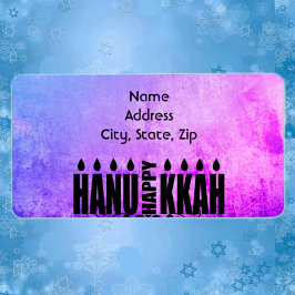 Happy Hanukkah Menorah Adressaufkleber