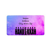 Happy Hanukkah Menorah Adressaufkleber (Vorne)