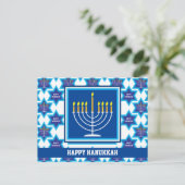 🕎 Happy Hanukkah, Menorah, anpassbare Postkarte (Stehend Vorderseite)