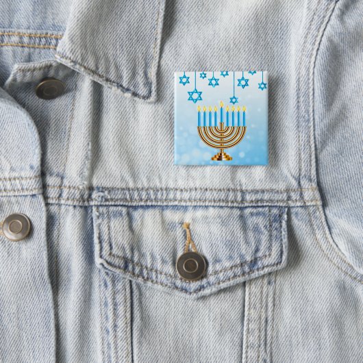 Happy Hanukkah Menorah Button (Beispiel)