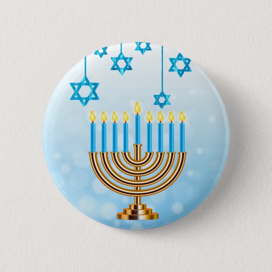 Happy Hanukkah Menorah Button (Vorderseite)