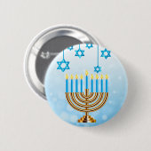 Happy Hanukkah Menorah Button (Vorne & Hinten)