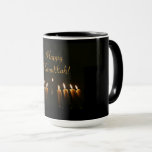 Happy Hanukkah Menorah Candles Elegant Tasse<br><div class="desc">Happy Hanukkah Menorah Candles Candlelight Elegante Black Combo Tasse</div>