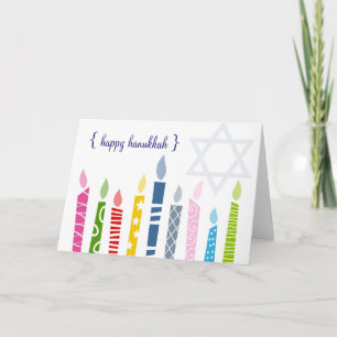 Happy Hanukkah Menorah Candles Grußkarte Feiertagskarte