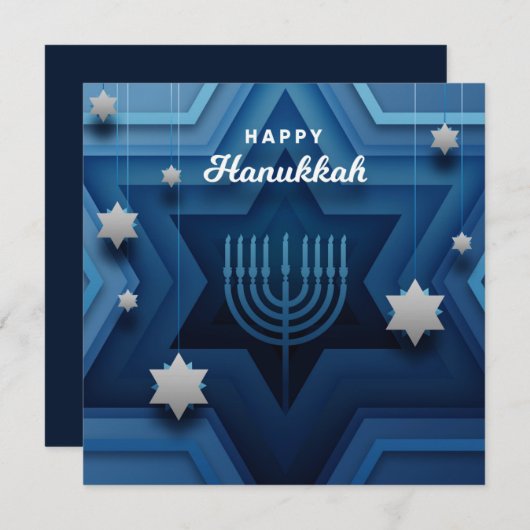 Happy Hanukkah Menorah Card (Vorne/Hinten)