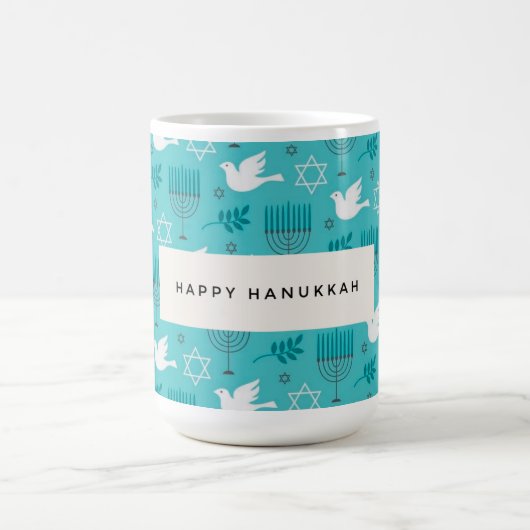 Happy Hanukkah Menorah Doves Kaffeetasse (Mittel)