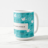 Happy Hanukkah Menorah Doves Kaffeetasse (VorderseiteRechts)