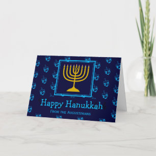 HAPPY HANUKKAH Menorah Dreidel Personalisiert Feiertagskarte