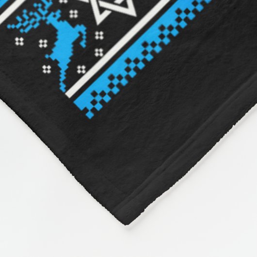 Happy Hanukkah Menorah Dreidel Ugly Chanukah Pajam Fleecedecke (Ecke)