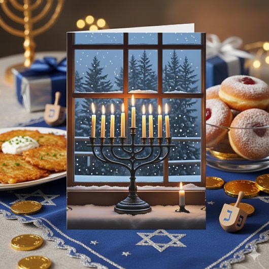 Happy Hanukkah Menorah | Eight Nights of Peace Karte