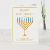 Happy Hanukkah Menorah Elegantes Custom Gold (Vorderseite)