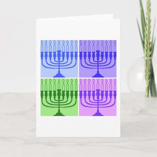 Happy Hanukkah Menorah Feiertagskarte (Vorderseite)