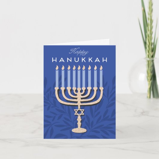 Happy Hanukkah Menorah Feiertagskarte (Vorderseite)