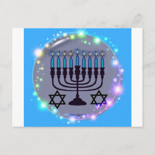 Happy Hanukkah / Menorah Feiertagspostkarte